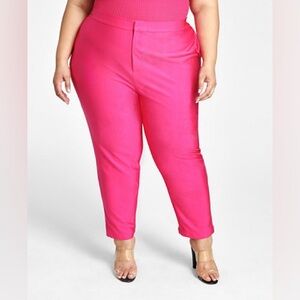 NWT Nina Parker Macy’s Hot Pink Satin Pants Plus size Women’s size 24W